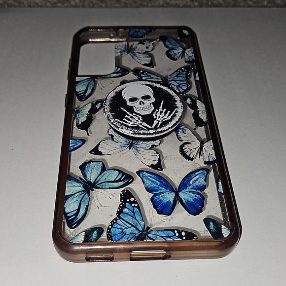 Samsung Galaxy S21 Butterfly phone case with skull popsocket - Picture 3 of 6